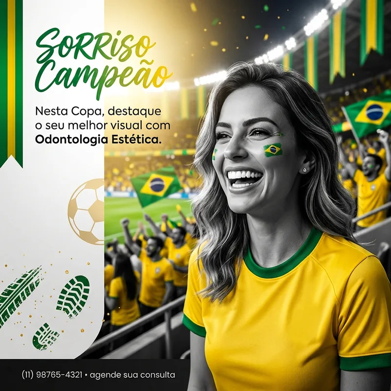 [Copa do Mundo] Sofisticado post quadrado — Odontologia Estética