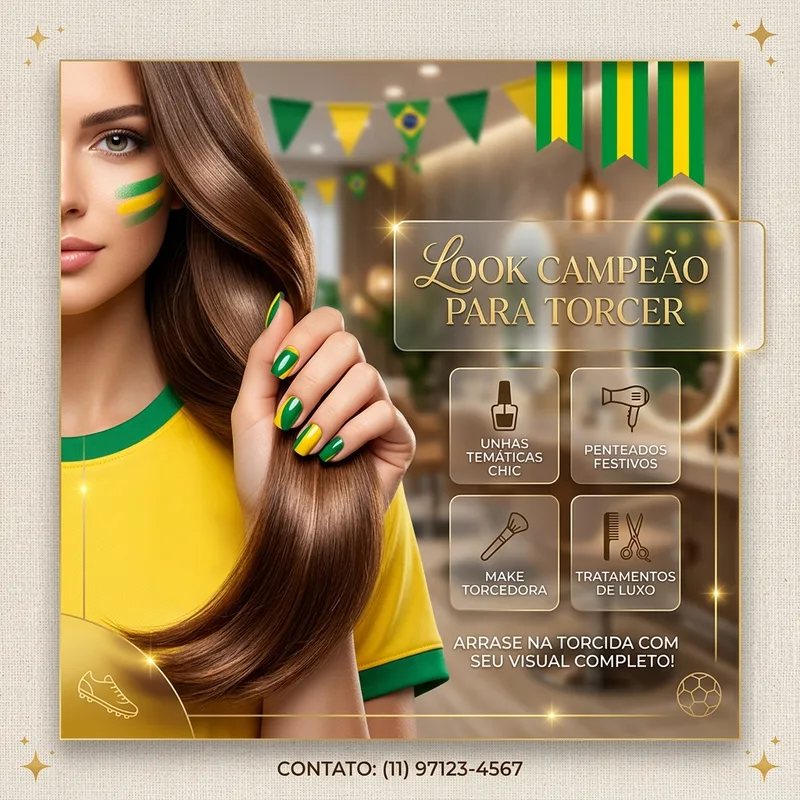 [Copa do Mundo] Luxuoso post quadrado — Salão de Beleza