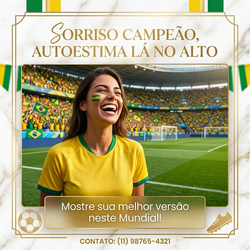 [Copa do Mundo] Premium discreto post motivacional — Odontologia Estética