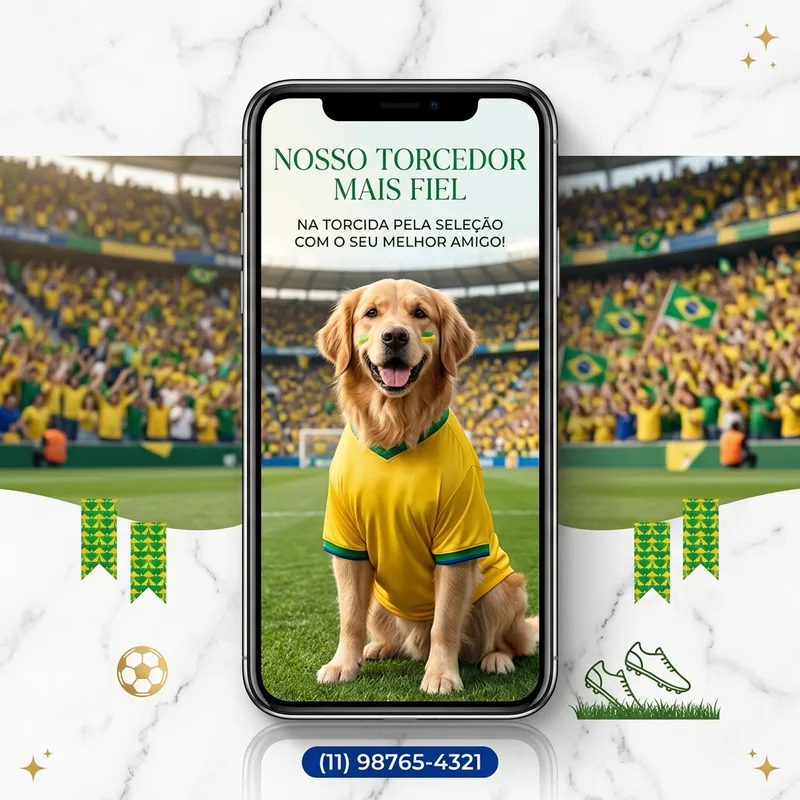 [Copa do Mundo] Profissional post motivacional — Pet Shop Premium