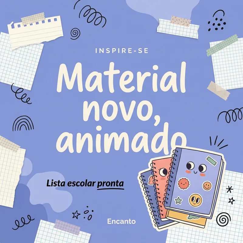 Papelaria - Material novo, animado