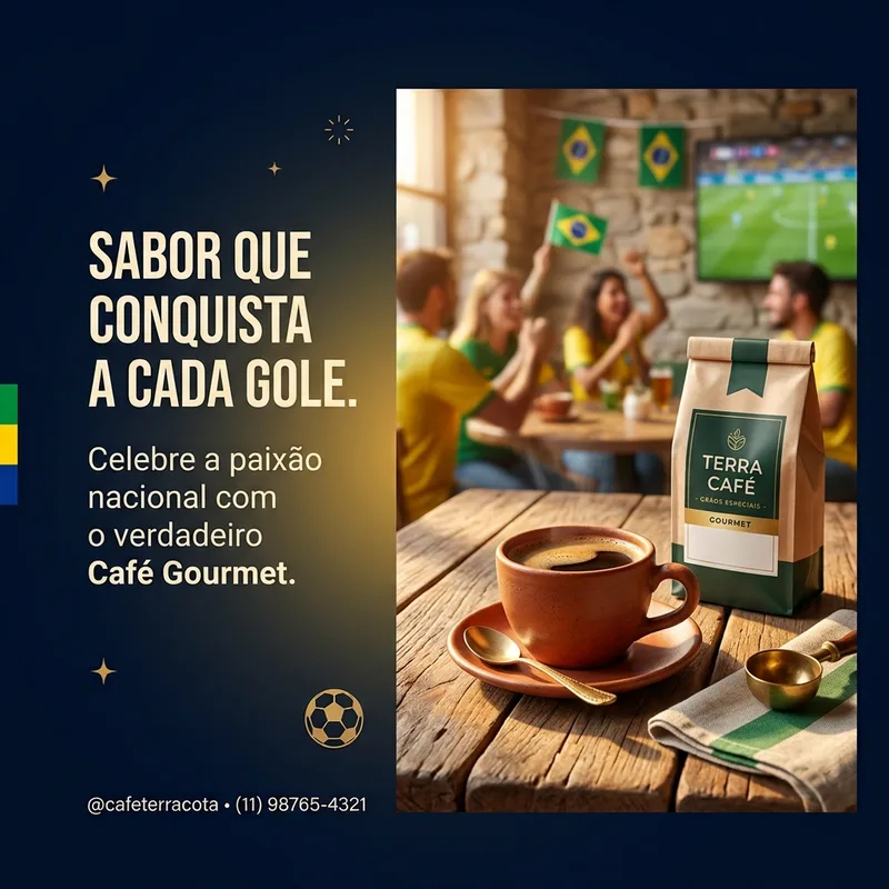 [Copa do Mundo] Premium discreto post institucional — Café Gourmet