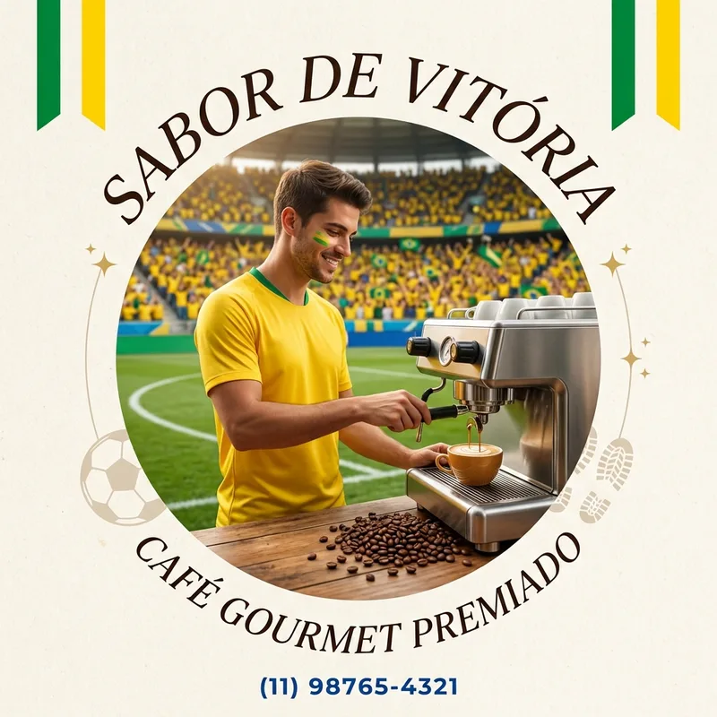[Copa do Mundo] Fresco e clean anúncio promocional — Café Gourmet